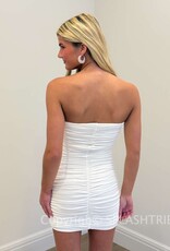 Strapless Ruched Bodycon Mini Dress