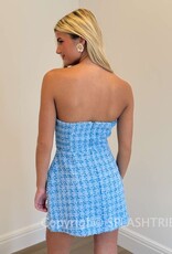 Tommie Strapless Tweed Double Pocket Mini Dress