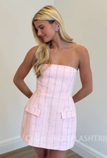 Amanda Uprichard Strapless Bethany Romper Mini Dress in Charlotte Tweed