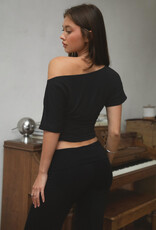 Off Shoulder Short Sleeve Slouchy Top