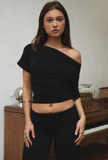 Off Shoulder Short Sleeve Slouchy Top