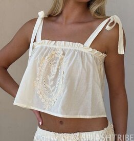 Kirsten Embroidered Babydoll Cami Top