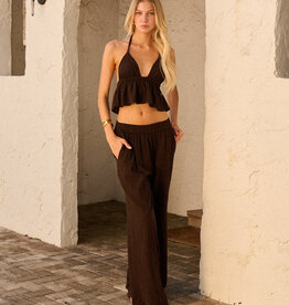 Azure Elastic Waist Pants