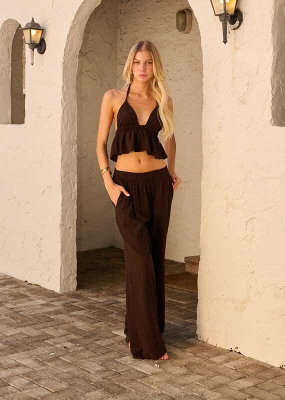 Azure Elastic Waist Pants