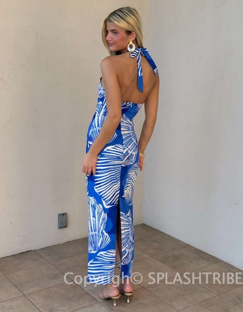 Shellie Keyhole Halter Midi Dress