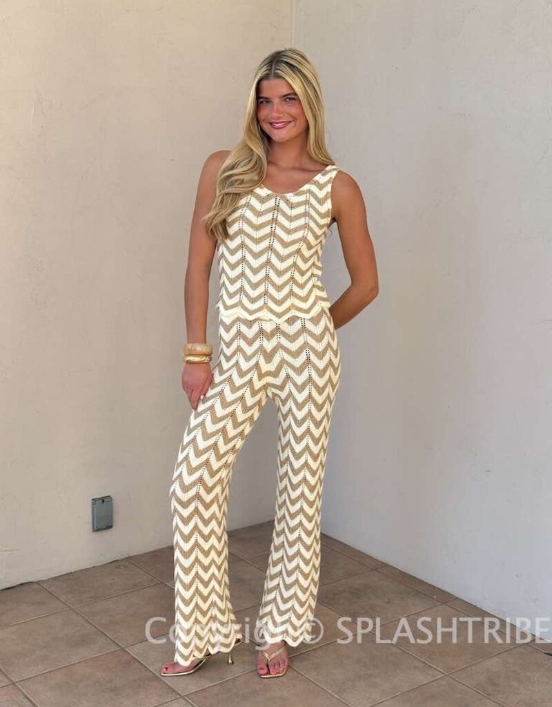 Chevron Lurex Knit Tank Top