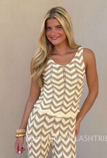 Chevron Lurex Knit Tank Top