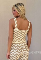 Chevron Lurex Knit Tank Top