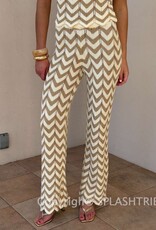 Chevron Lurex Knit Wide Leg Pant