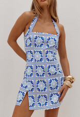 Beril Halter Fitted Mini Dress