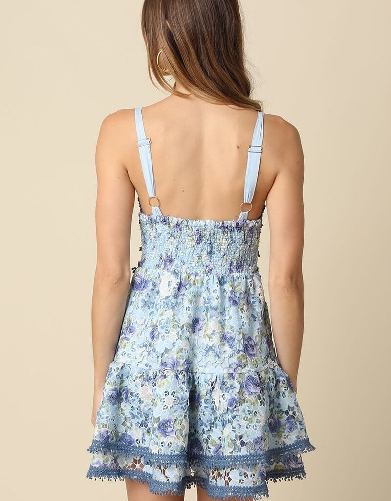 Cameron Floral Crochet Lace Mini Dress