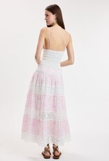 Floral Embossed Lace Floral Midi Dress