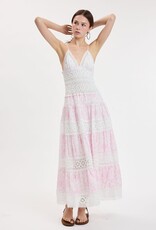 Floral Embossed Lace Floral Midi Dress