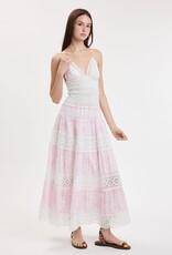 Floral Embossed Lace Floral Midi Dress