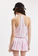 Pastel Floral Cascading Ruffle Layered Mini Dress