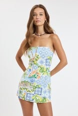 Tropical Waist Tie Skort Mini Dress