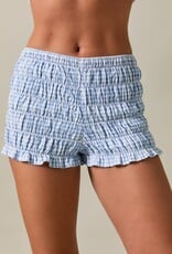Jensen Ruched Gingham Shorts