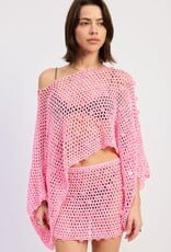 Shell Trim Crochet Poncho