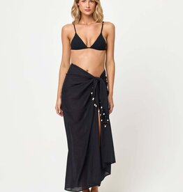 L Space Mika Sarong Cover Up Skirt Black