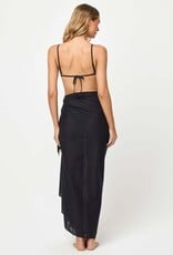 L Space Mika Sarong Cover Up Skirt Black