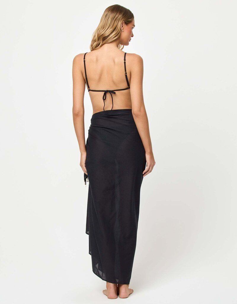 L Space Mika Sarong Cover Up Skirt Black