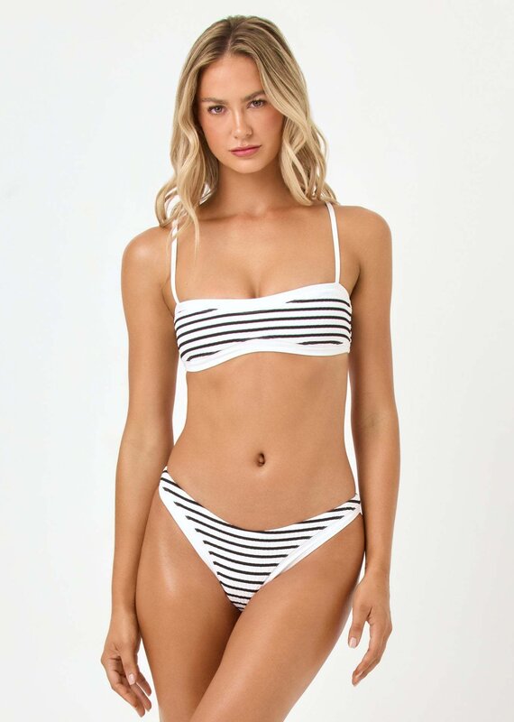 L Space Madison Striped Bikini Top