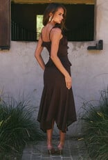 Roxelle Ruffle Split Front Top