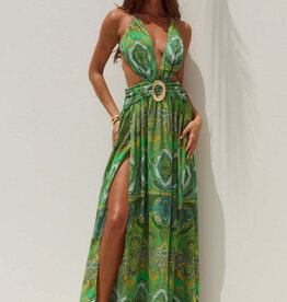 Fontana Deep Plunge Maxi Dress