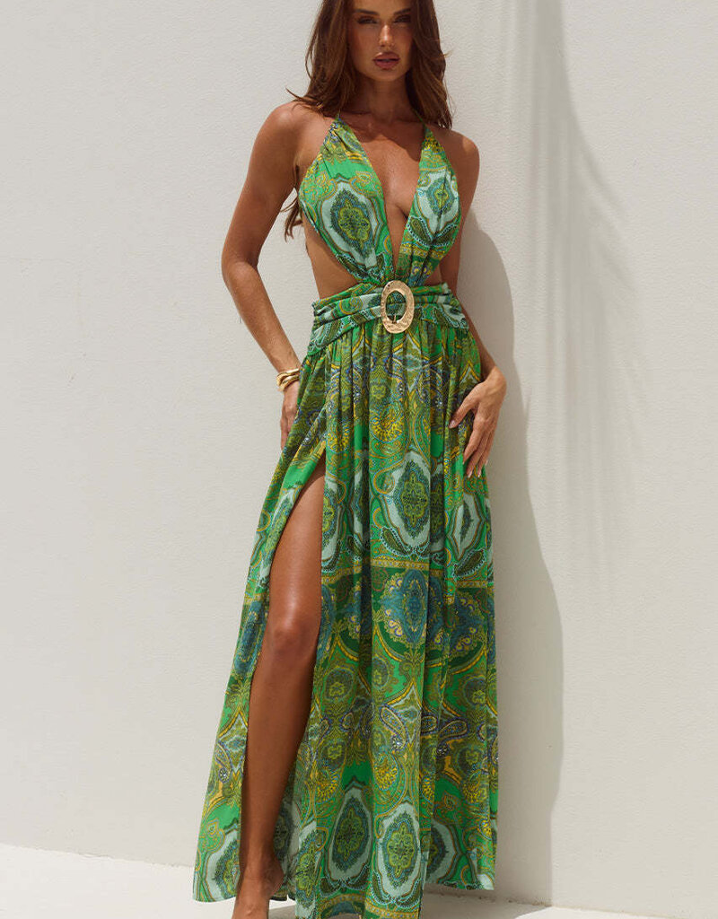 Fontana Deep Plunge Maxi Dress