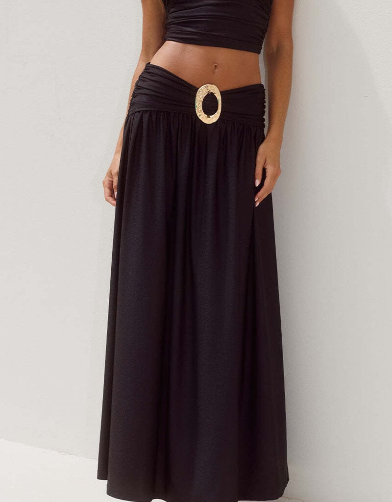 Nivali Draped Waist Maxi Skirt