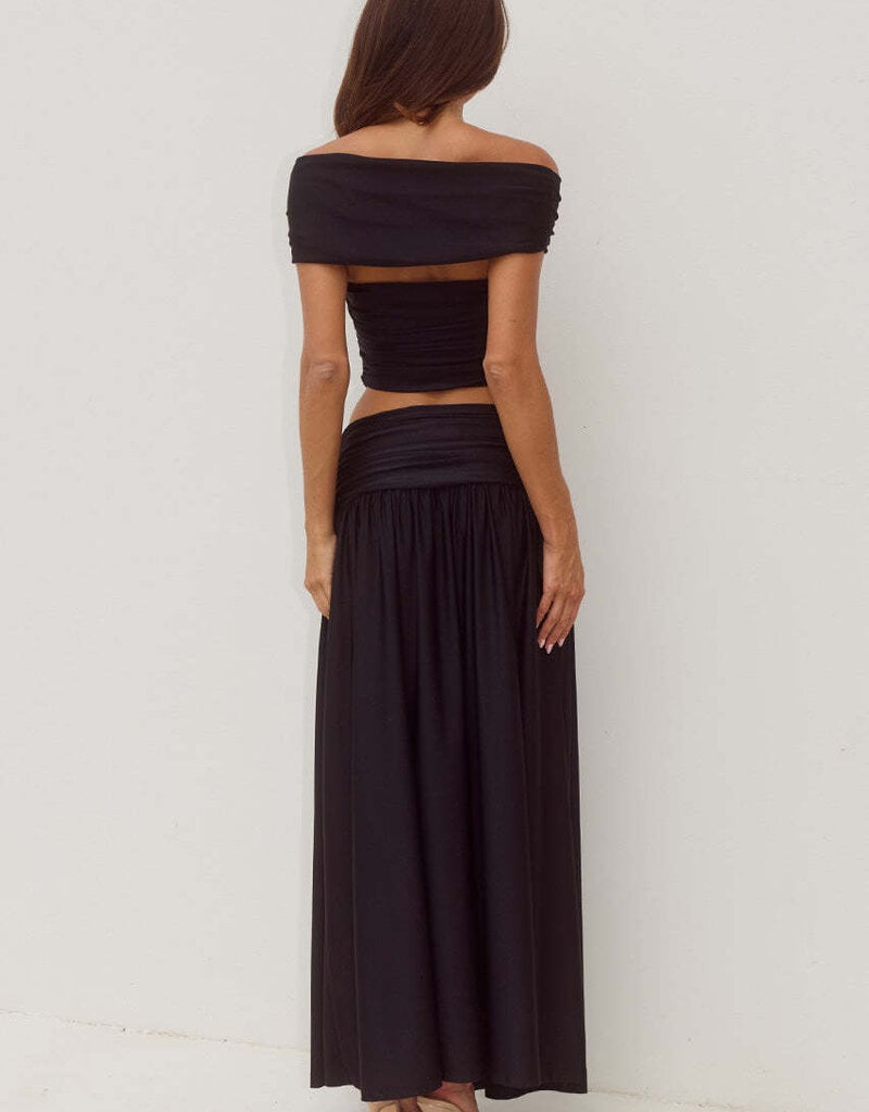 Nivali Draped Waist Maxi Skirt