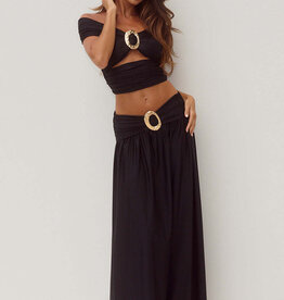 Nivali Draped Waist Maxi Skirt