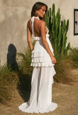 Annelise V Neck Ruffle Maxi Dress
