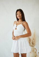 Kattia Ring Detail Ruched Waist Mini Dress