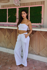 Gabriella Drawstring Crochet Side Pants