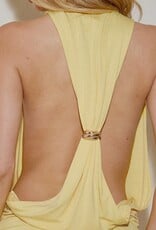 Draped Cowl Neck Ring Back Mini Dress