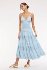 Floral Embossed Lace Solid Midi Dress