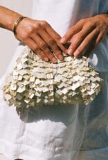 L Space Vienna Shell Clutch Purse Cream