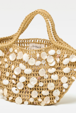 L Space Alba Raffia Shell Hand Bag Cream/Natural