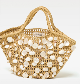L Space Alba Raffia Shell Hand Bag Cream/Natural