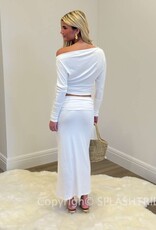 One Shoulder Long Sleeve Top & Midi Skirt Set