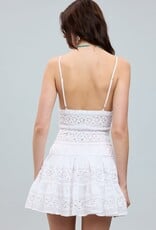 Floral Embossed Lace Solid Mini Dress