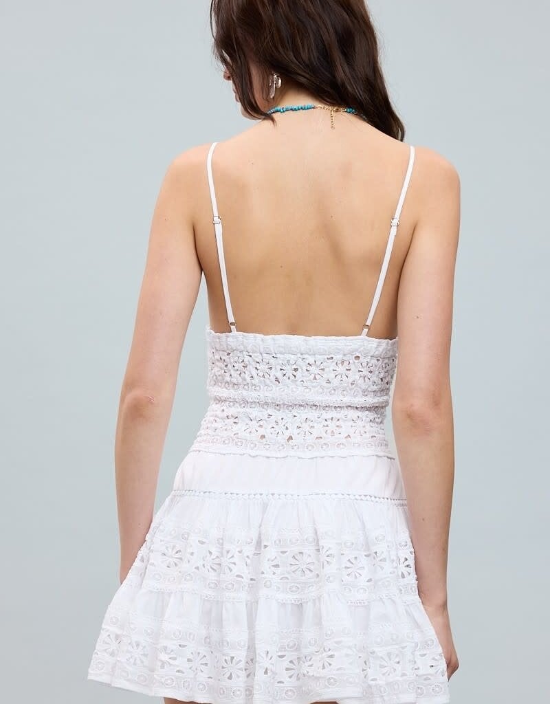 Floral Embossed Lace Solid Mini Dress