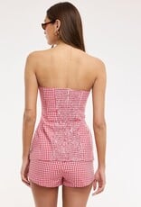Gingham Strapless A Line Top & Short Set