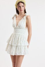 Thick Tie Strap Tiered Mini Dress