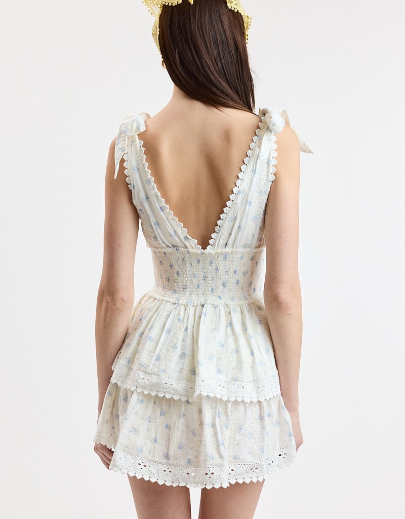 Thick Tie Strap Tiered Mini Dress