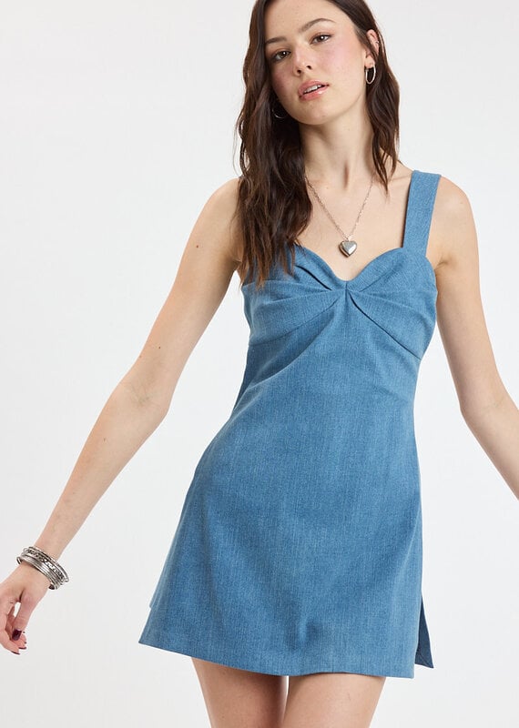 Corson Slit Side Denim Skort Mini Dress