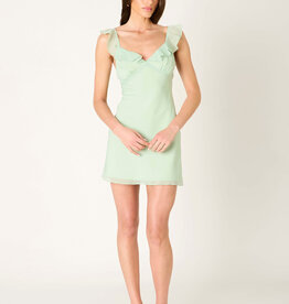 Isla Ruffle V Neck Mini Dress