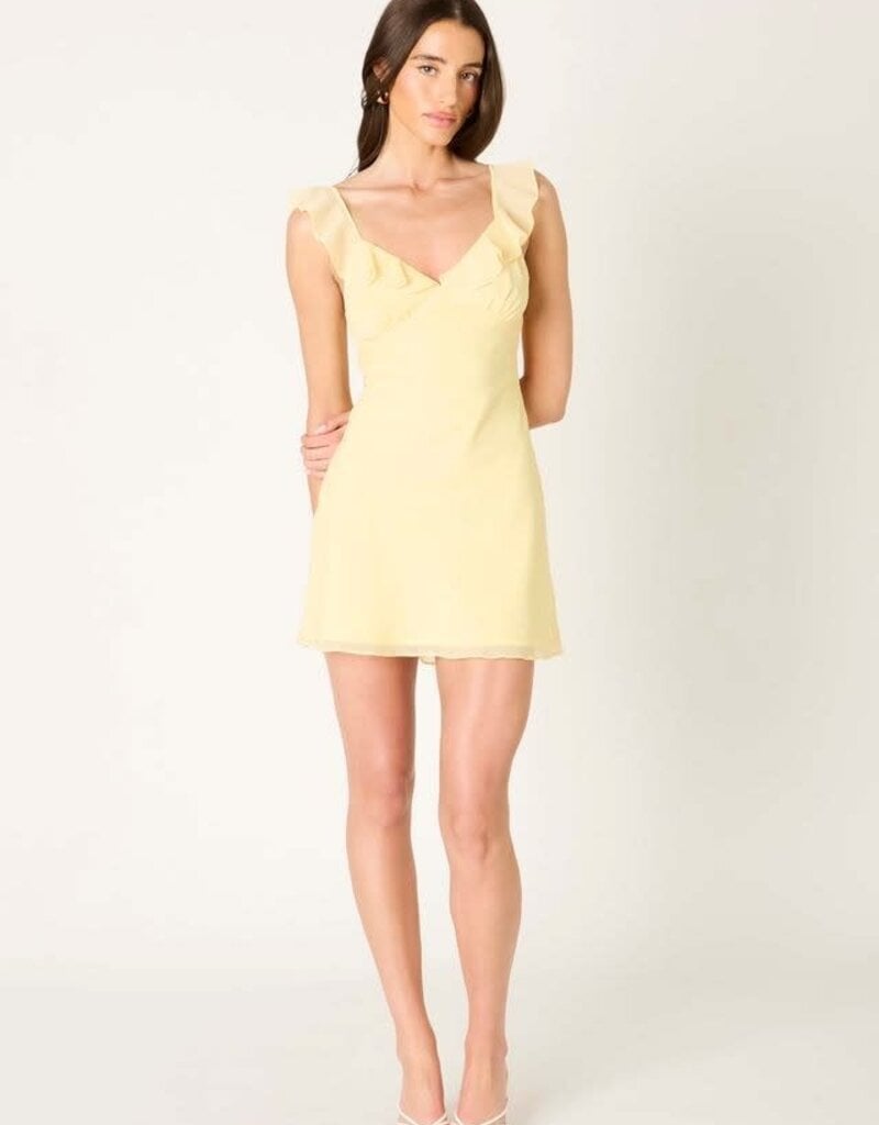 Isla Ruffle V Neck Mini Dress