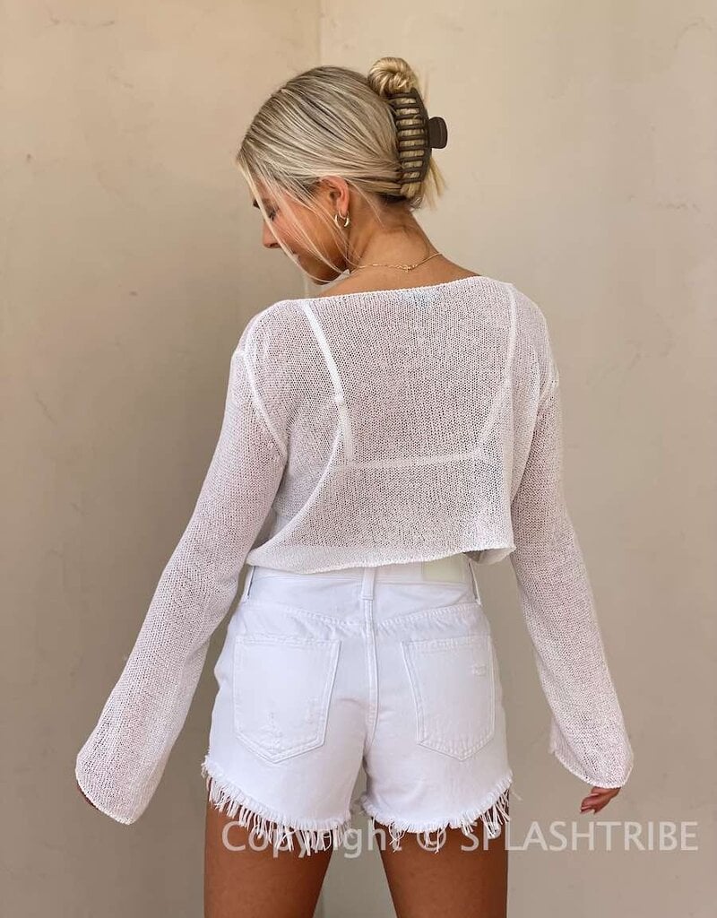 Sheer Knit Long Sleeve Sweater